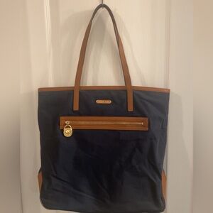 Micheal Kors Navy and Tan Tote Bag